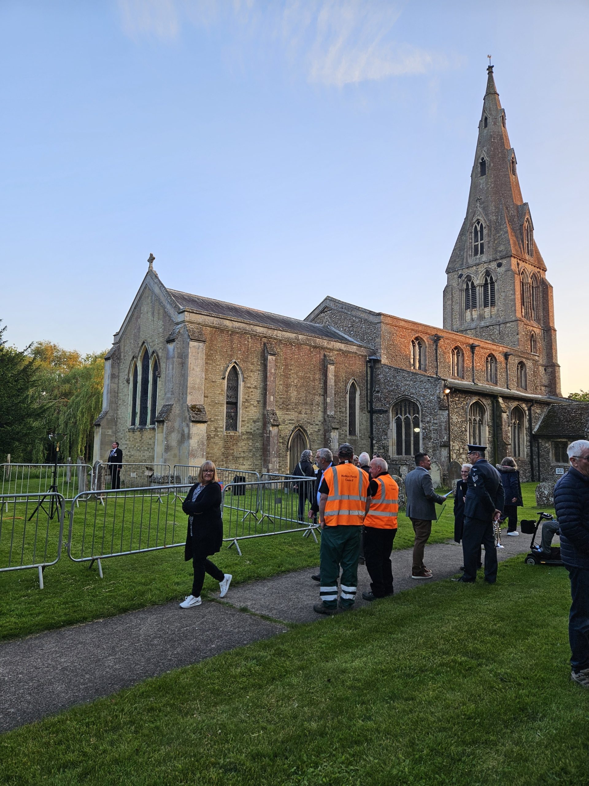 St Mary Magdalene Church, Warboys as attendees gather for the beacon lighting. 
